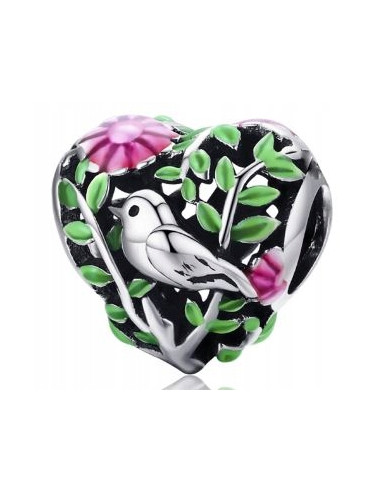 Charms rajski ptak srebro 925