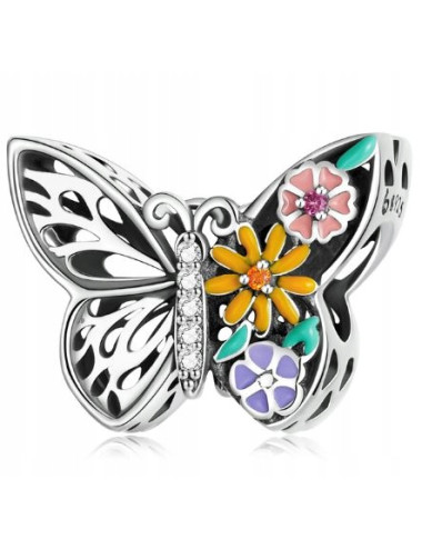 Charms z kolorowym motylem...