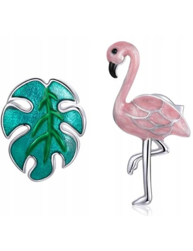 kolczyki sztyfty flamingi...