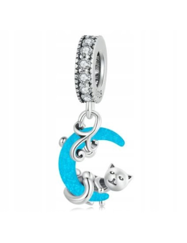 Charms ze srebra kotek kot...