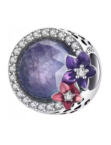 Charms z lśniącym liliowym...