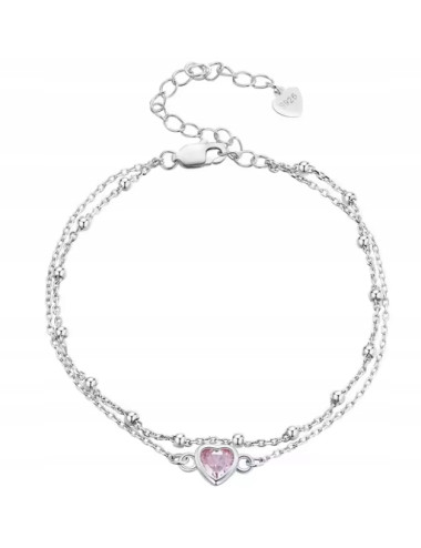 srebrna bransoletka serce...