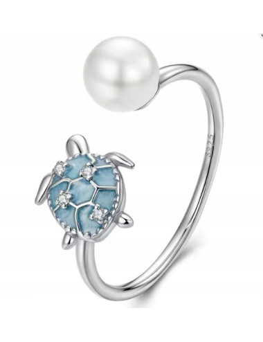 pierścionek srebrny żółw...